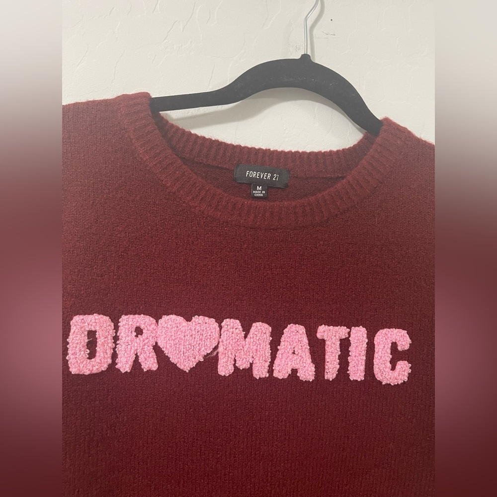 Forever 21- Dramatic Burgundy Sweater Size M - Picture 4 of 4